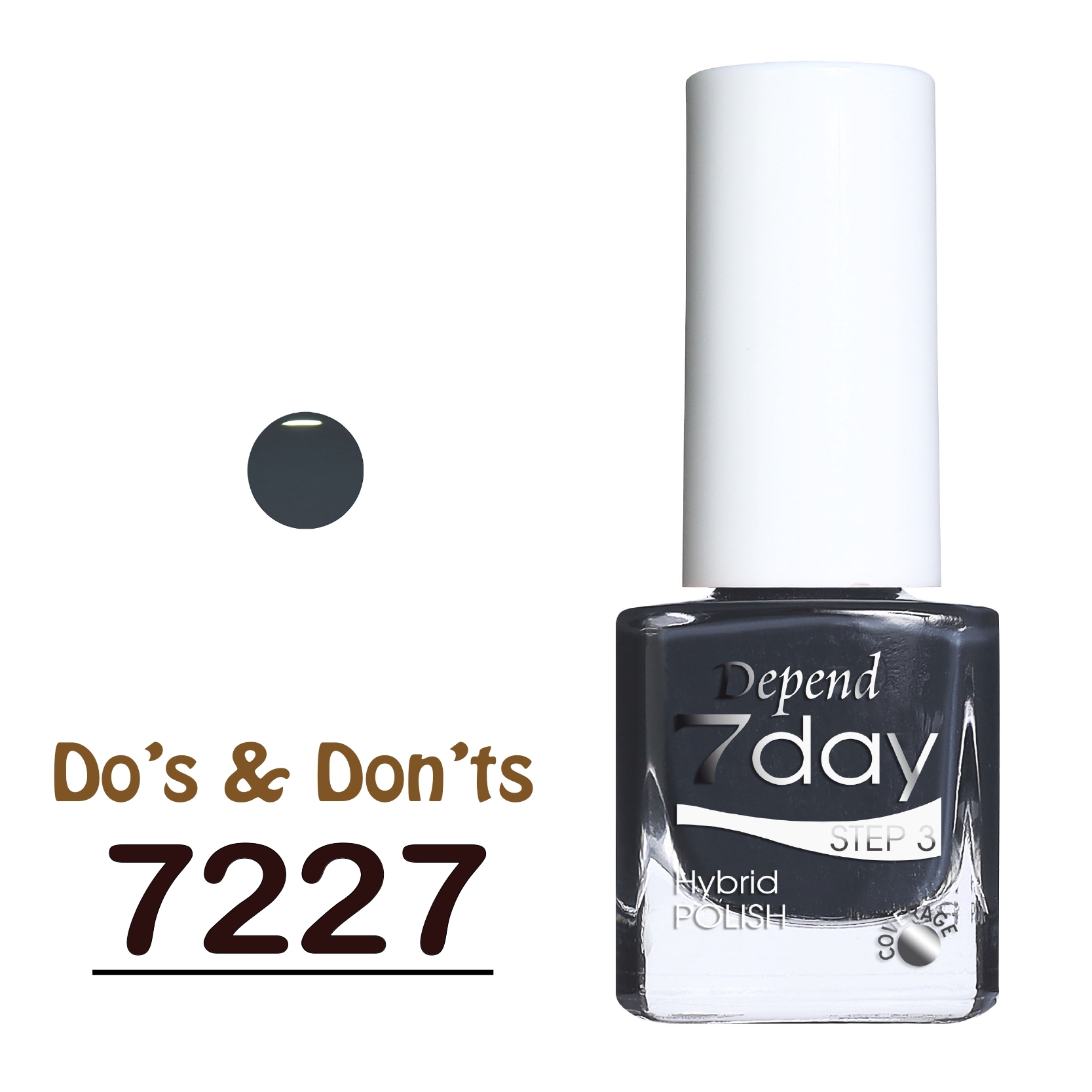 7day 仿GEL甲快乾甲油 7227 深炭灰色 (不透明)