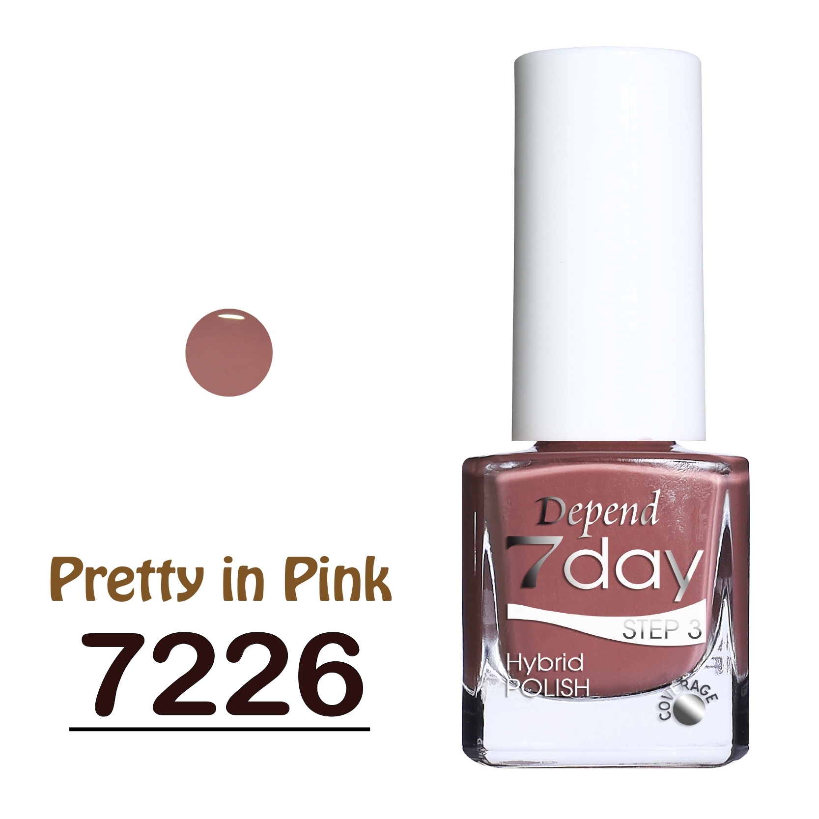 7day 仿GEL甲快乾甲油 7226 灰調煙粉色 (不透明)