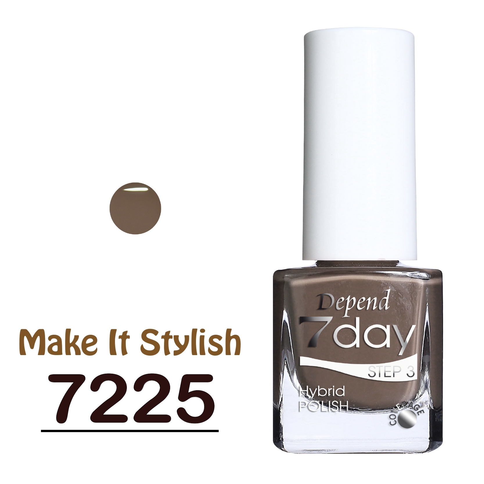 7day 仿GEL甲快乾甲油 7225 灰駝咖啡色 (不透明)