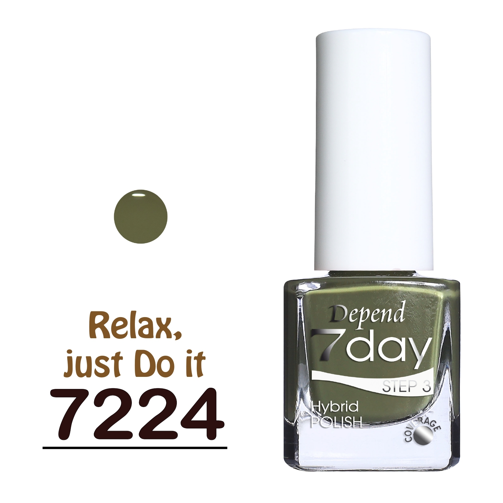 7day 仿GEL甲快乾甲油 7224 灰調軍綠色 (不透明)