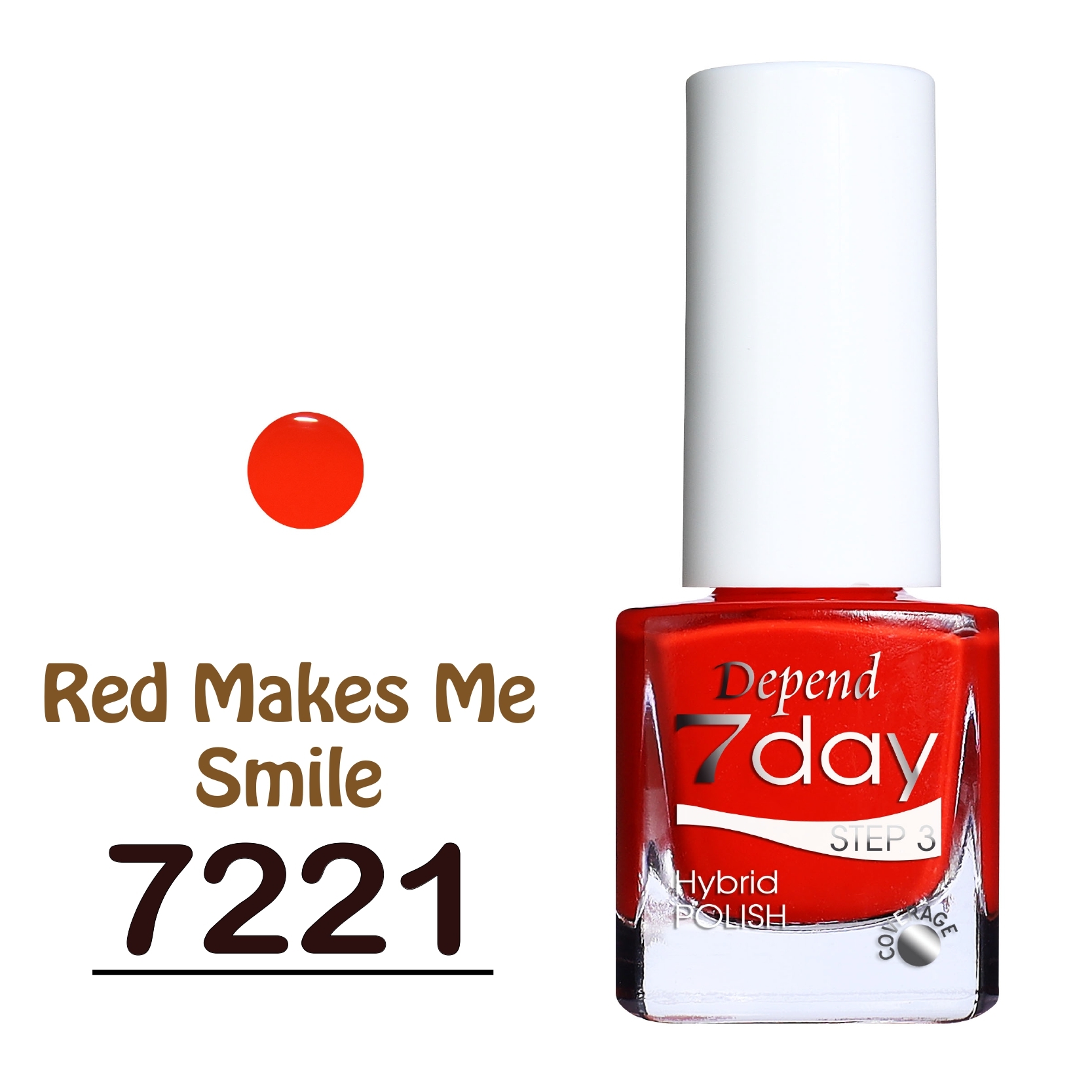 7day 仿GEL甲快乾甲油 7221 艷麗鮮紅色 (不透明)