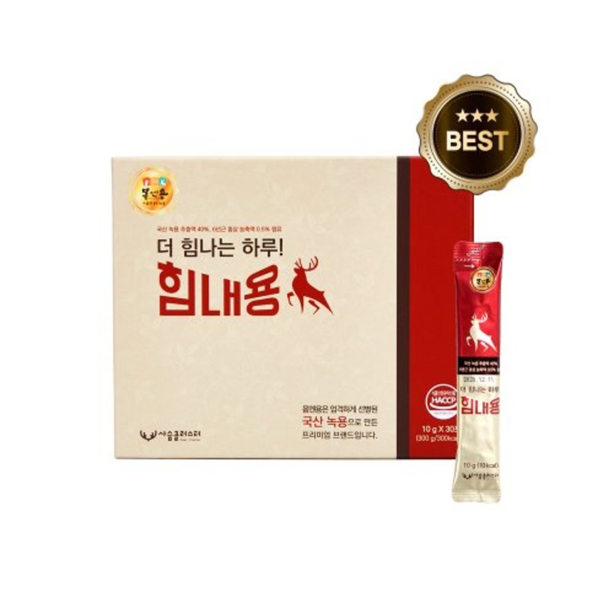 韓國保健品 鹿茸人蔘濃縮液 3盒裝 (10支/盒,10g /支)