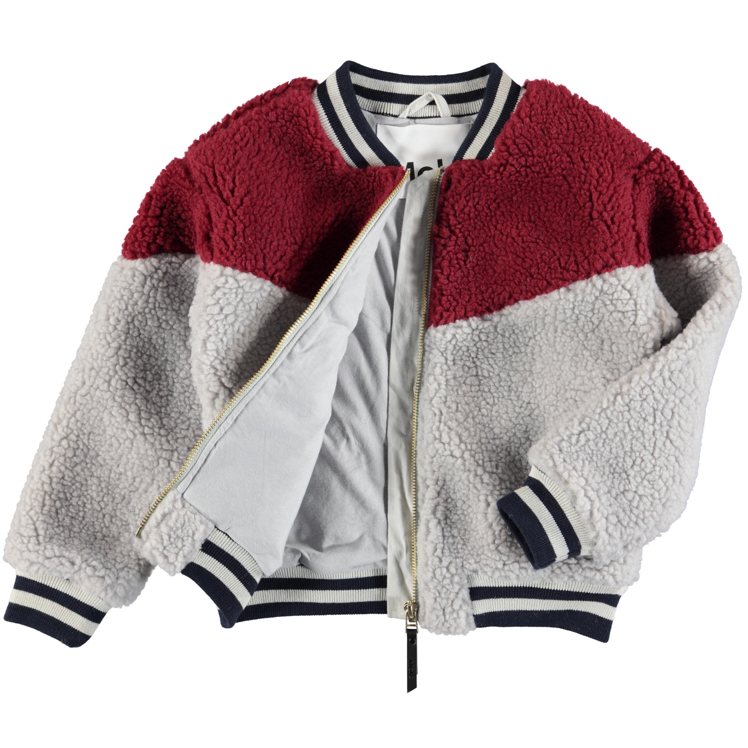 〖 Molo 〗紅灰綿羊棒球外套