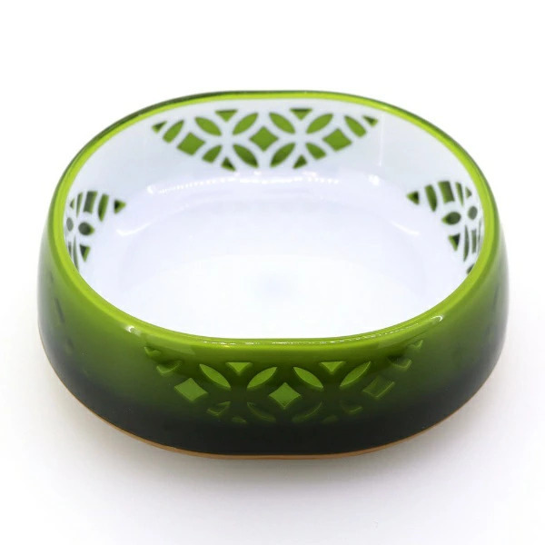 Cattyman 日系和風水晶防滑平底碗 (鶯色)