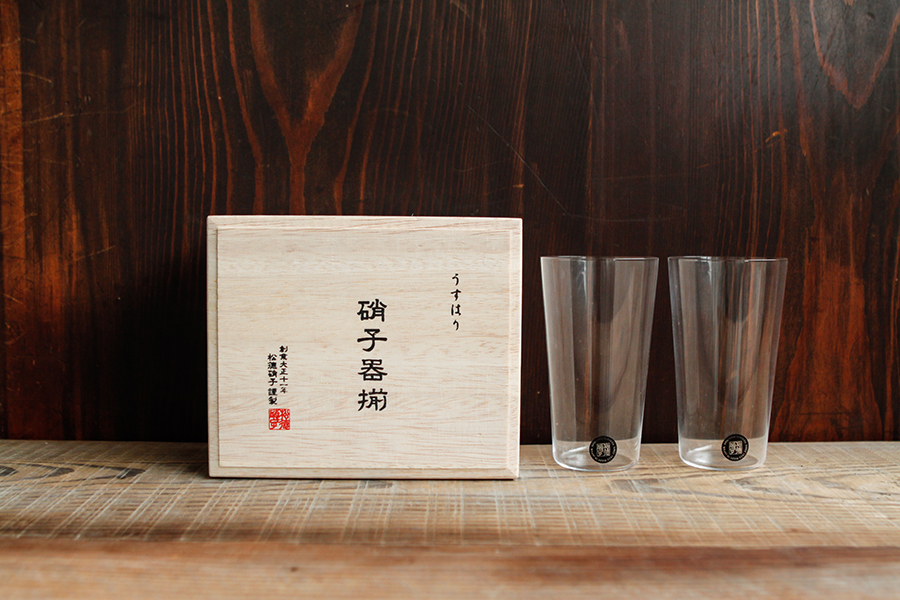 松德-薄張 直筒杯 M二入(含木盒) 松德硝子玻璃杯