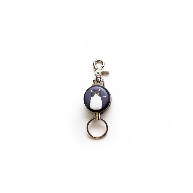 i好溜 伸縮鑰匙圈 -手繪風系列 / 賓士貓