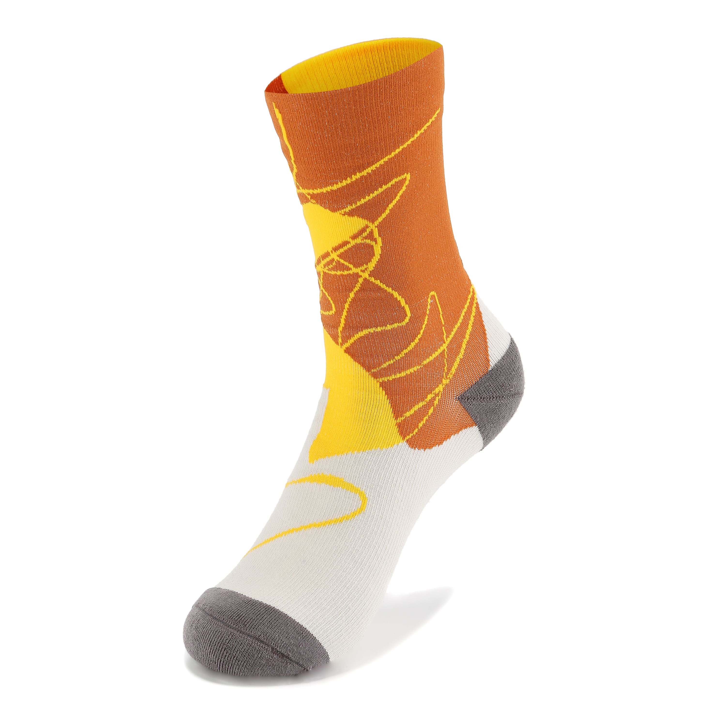 畫臉 · 棕｜藝術設計款．壓力3/4襪