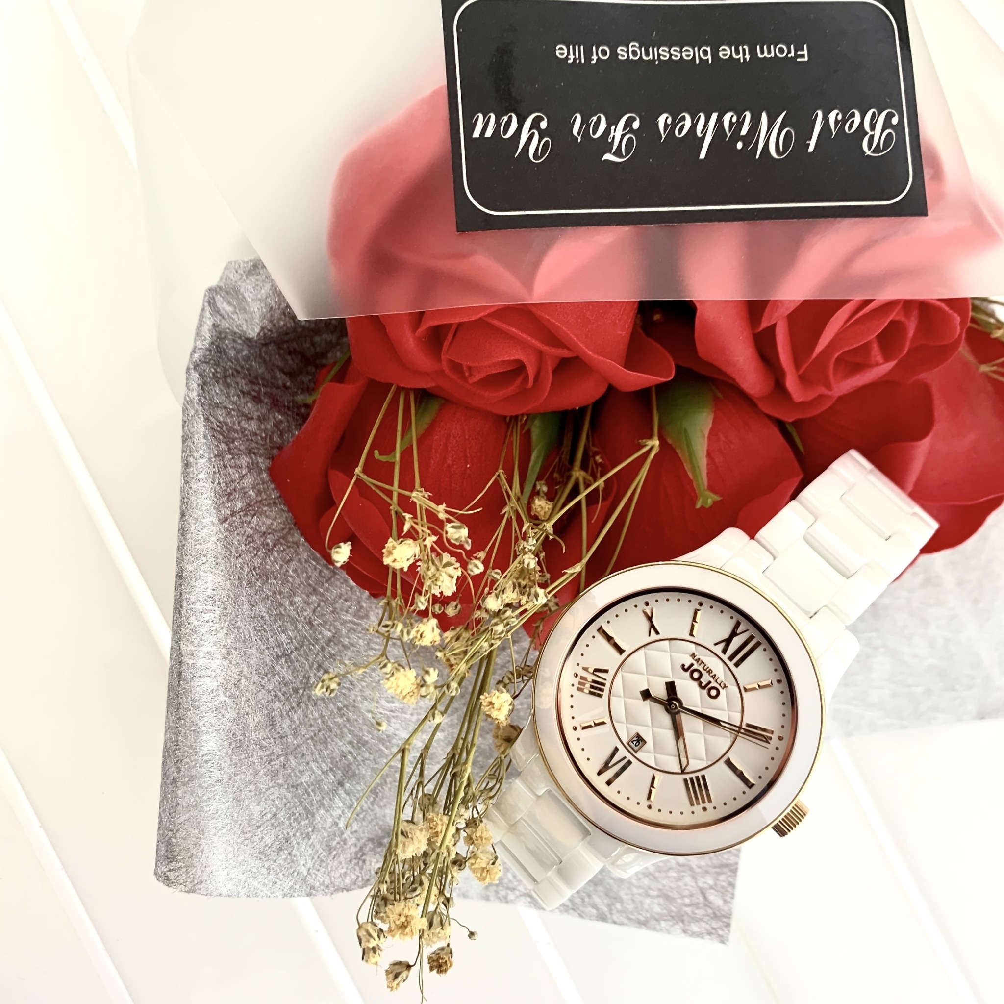 【NATURALLY JOJO】菱格時尚面板陶瓷腕錶  JO96947-80R 36mm 現代鐘錶