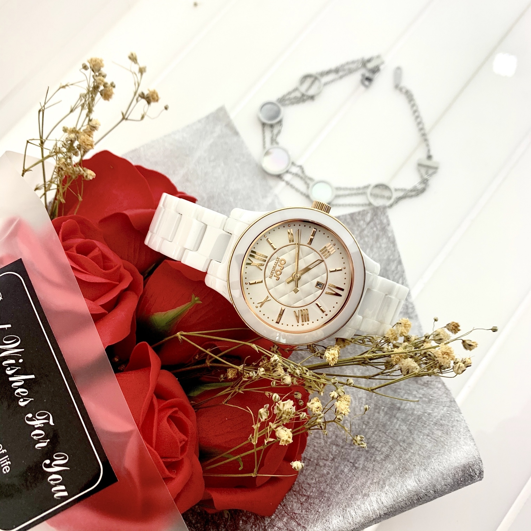 【NATURALLY JOJO】菱格時尚面板陶瓷腕錶  JO96947-80R 36mm 現代鐘錶