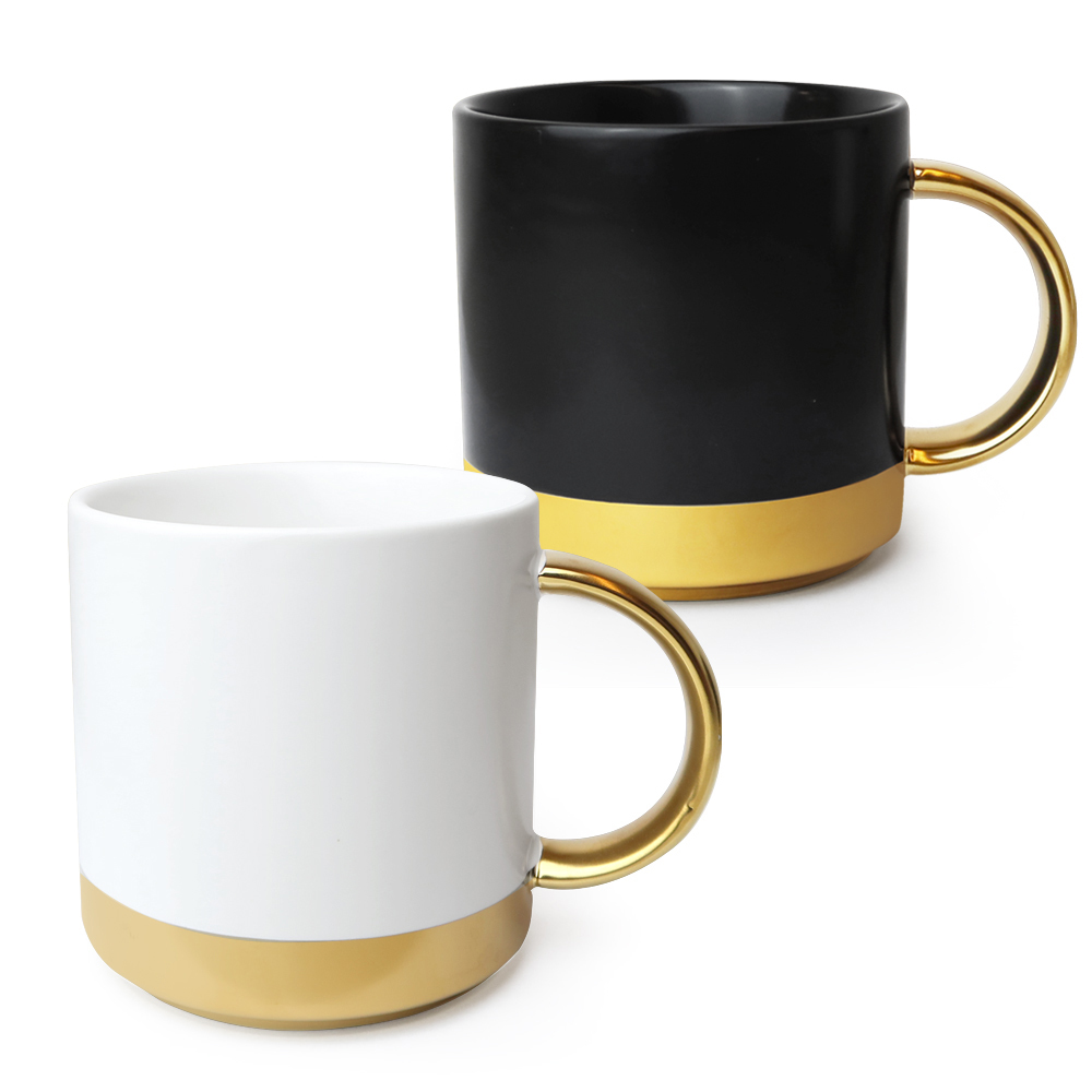 煙燻琥珀霧面金把馬克杯 400ML