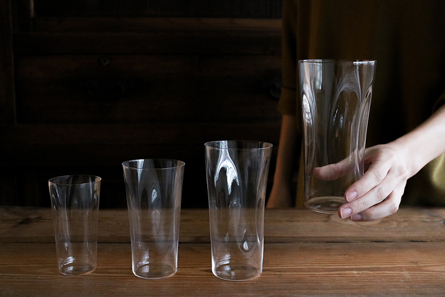 松德-薄張 皺摺 直筒杯/S 松德硝子玻璃杯