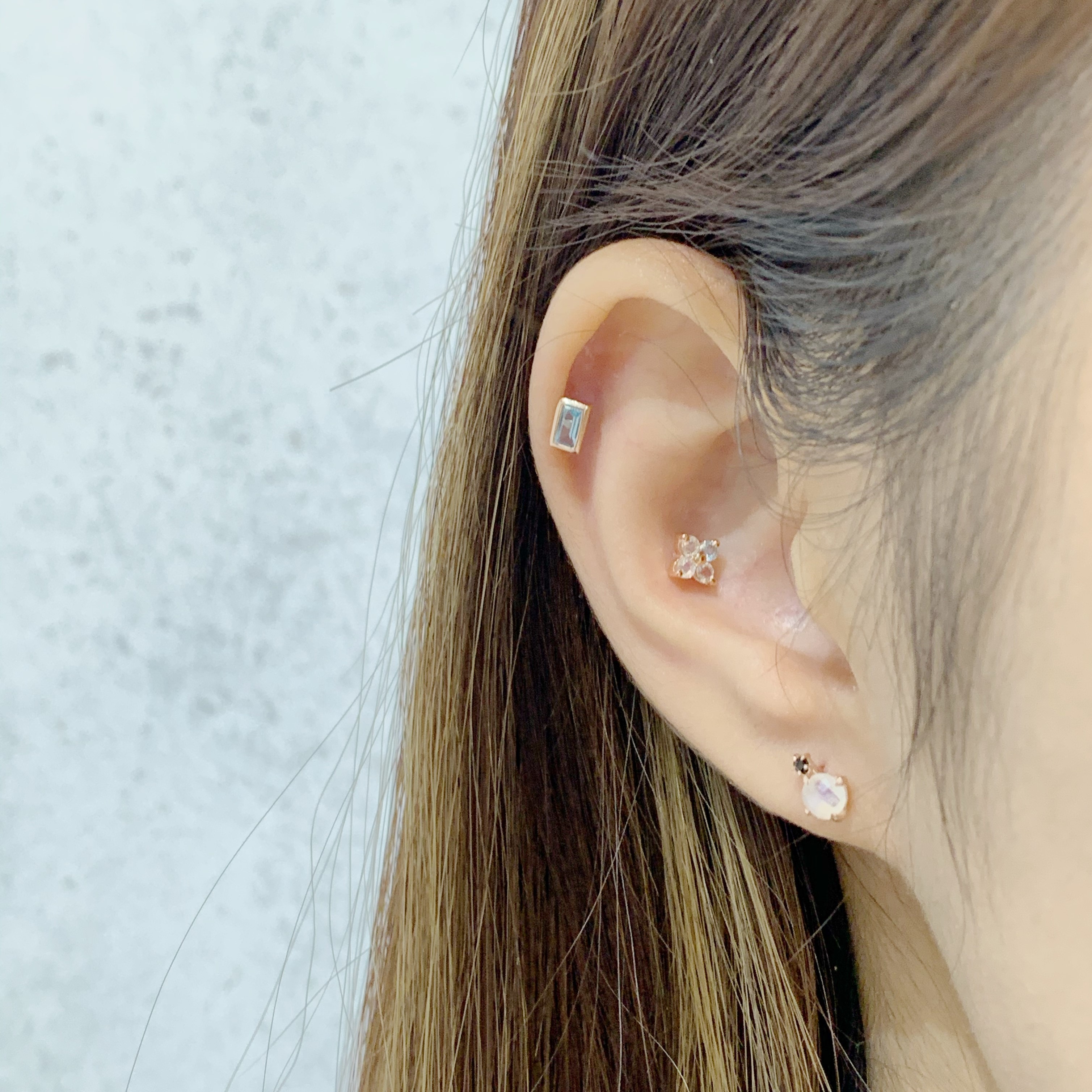 Lego細方托帕石轉珠耳環