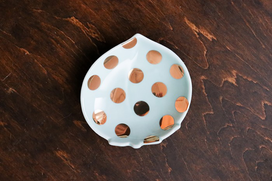 amabro-MAME 水玉桃型皿