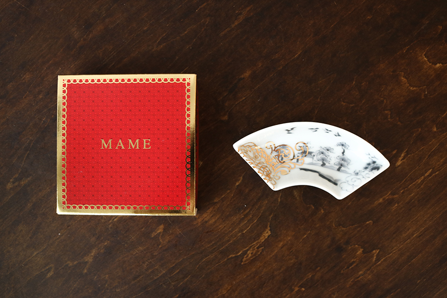 amabro-MAME 山水文扇形皿