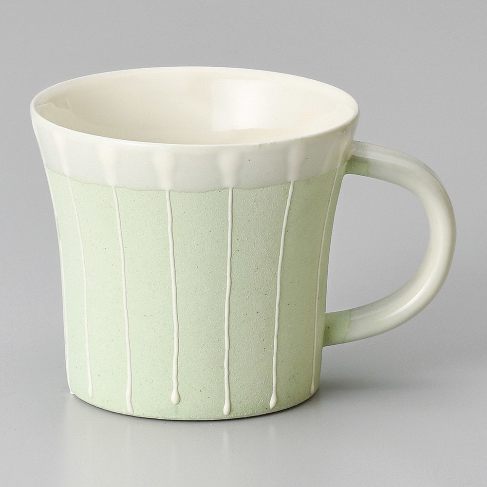 【美濃燒】一珍十草 馬克杯-粉綠