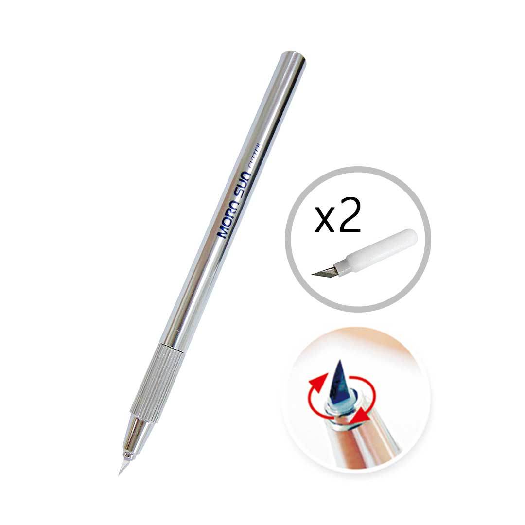 【360°旋轉溜溜筆刀】 雕刻刀 筆刀 刀片 (內附替換刀片x2)