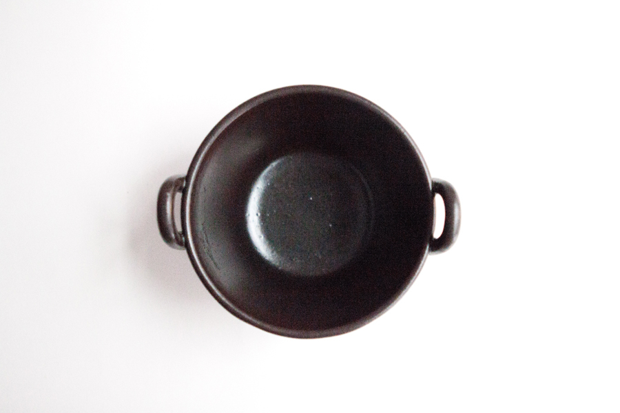 4th-market-horno 付把手碗／黑棕
