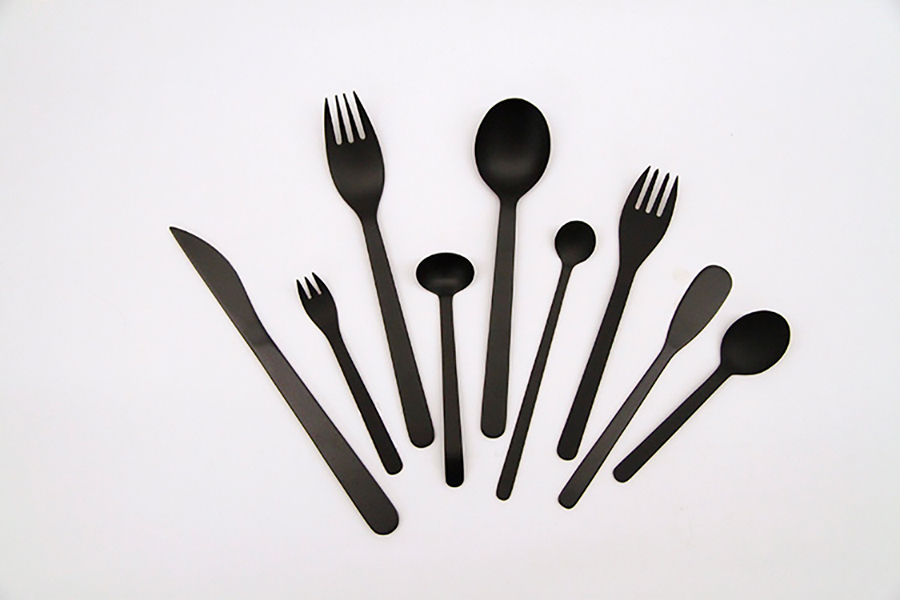 AIZAWA相澤工房-不鏽鋼W&B沙拉叉/黑