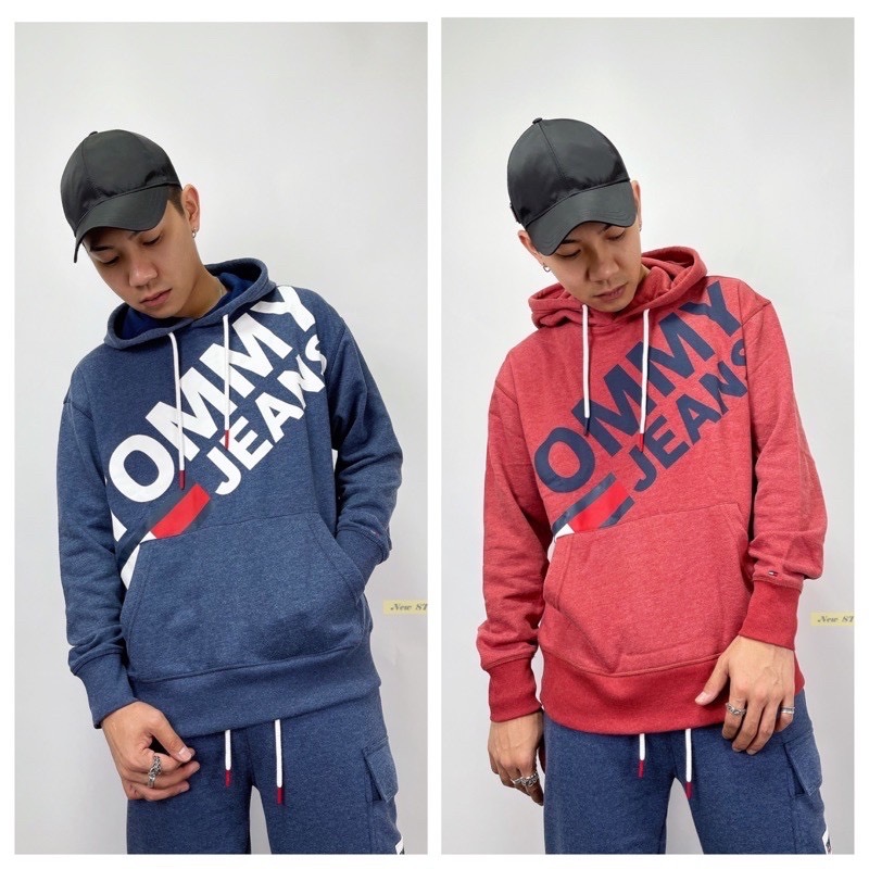 Tommy Jeans 斜字大Logo 內刷毛 帽T 連帽上衣