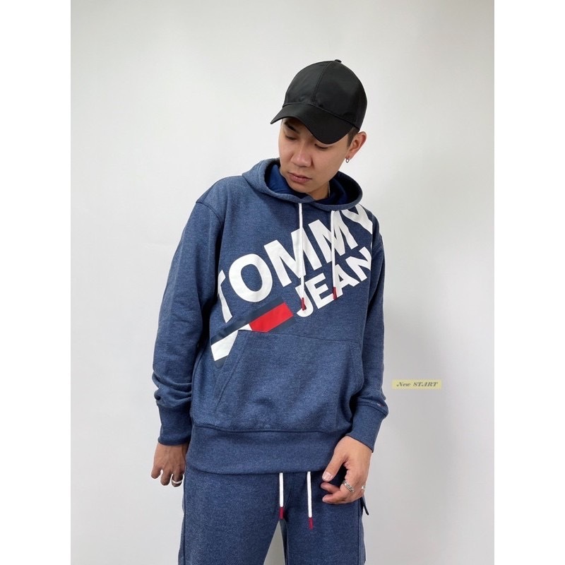 Tommy Jeans 斜字大Logo 內刷毛 帽T 連帽上衣