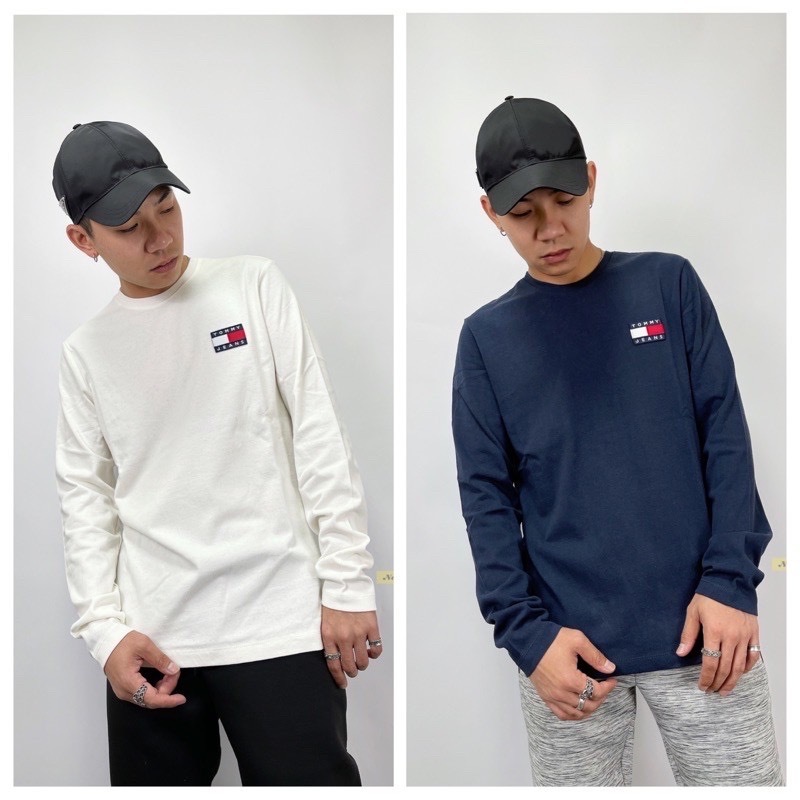 Tommy Jeans 側邊刺繡國旗Logo 長T 素T 長袖T恤