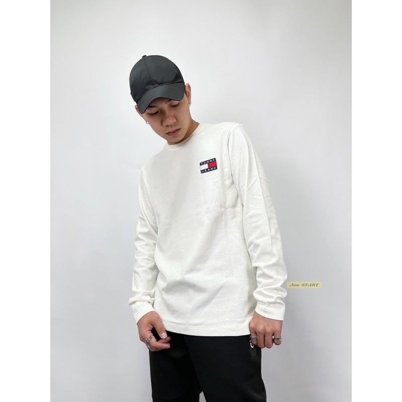 Tommy Jeans 側邊刺繡國旗Logo 長T 素T 長袖T恤
