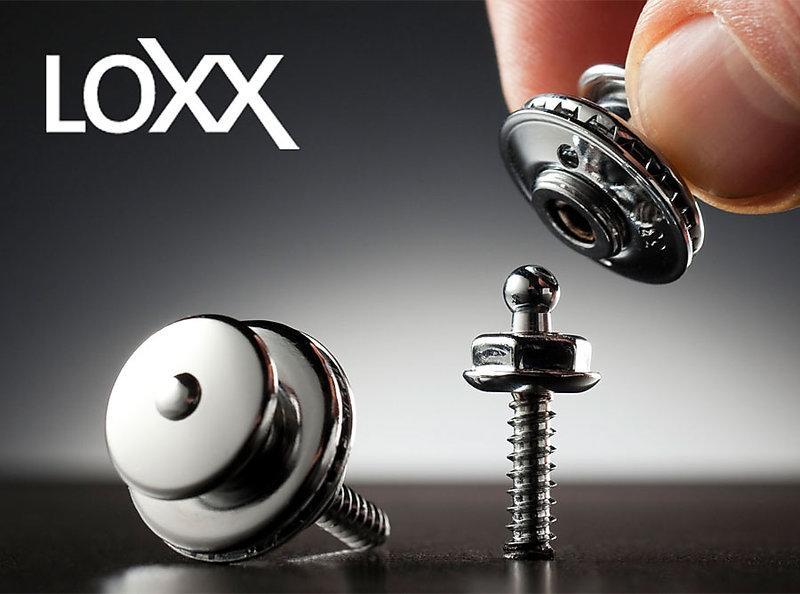德製 LOXX E-XL-CHROME-BLK 黑色 鍍鉻 電吉他/貝士 安全背帶釦 加厚背帶款 公司貨