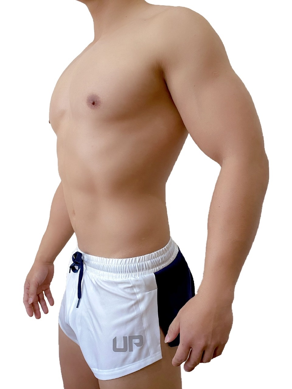 Flash UP Track Shorts 超短運動褲 白色/海軍藍