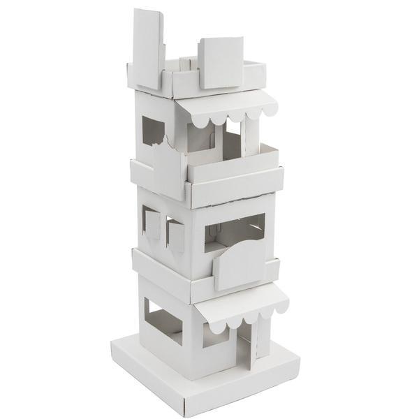 迷你立體 DIY 彩繪模型紙屋Cuboxity Shops 純白色 #15481