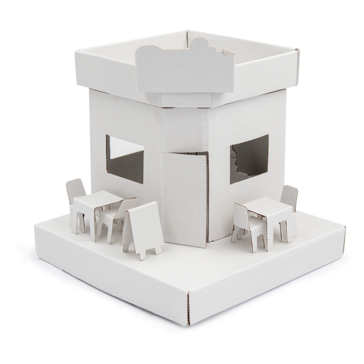 迷你立體 DIY 彩繪模型紙屋 Cuboxity Café 純白色 #15479
