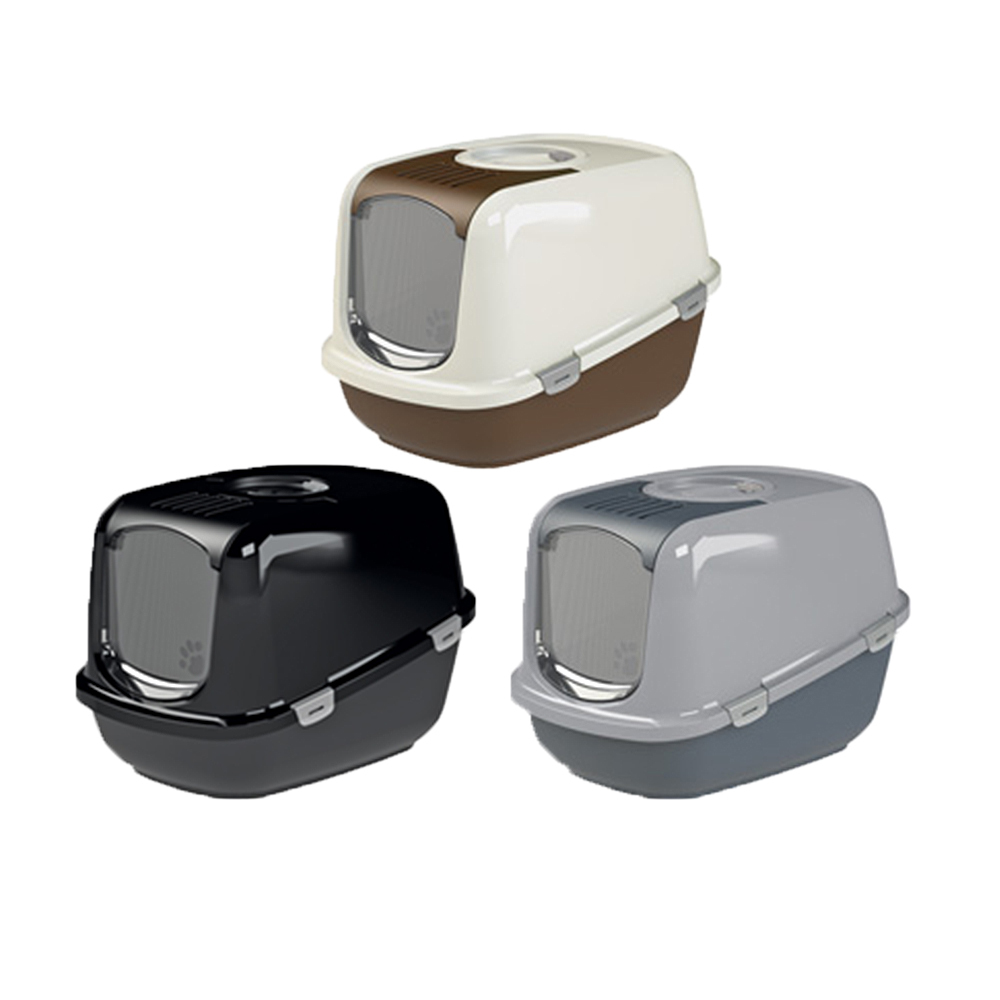 單獨免運-PEEWEE必威-加大屋型雙層貓便盆(碳黑/槍灰/象牙棕)