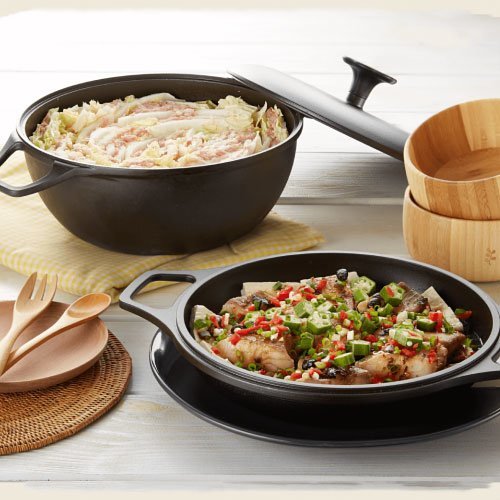 大古鐵器 TAKU 雙耳火鍋 (雙層設計 - 18cm/22cm 可選玻璃蓋或鑄鐵蓋)