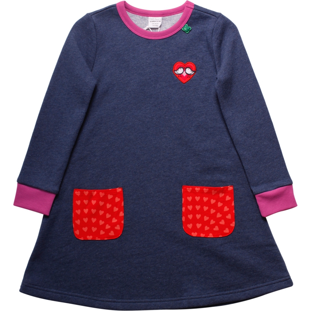 〖 Fred's World 〗牛仔愛心小口袋刷毛洋裝