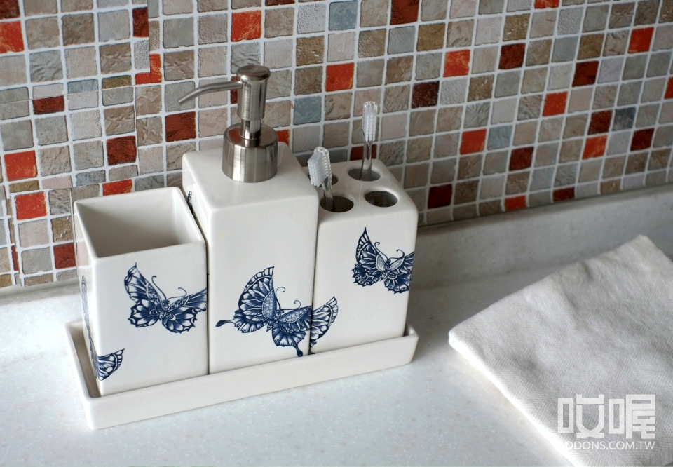 楊莉莉青花 陶瓷款盥洗組（三件一組）