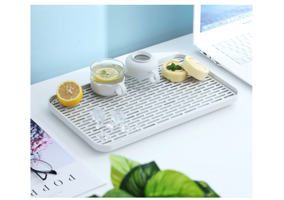 HAOWU 日系簡約風格 雙層瀝水置物盤/托盤/水果盤/茶盤