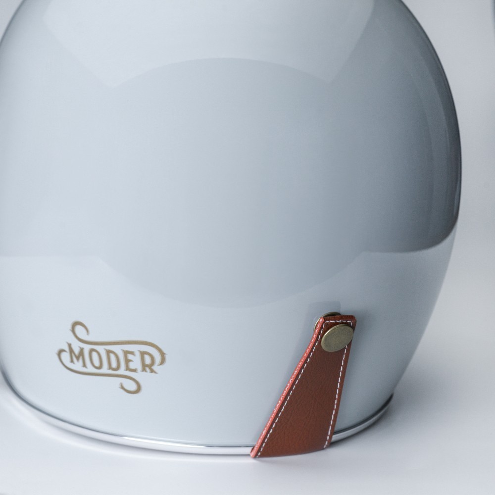 MODER MORENDI 素色 亮光迷霧灰 3/4罩 復古帽