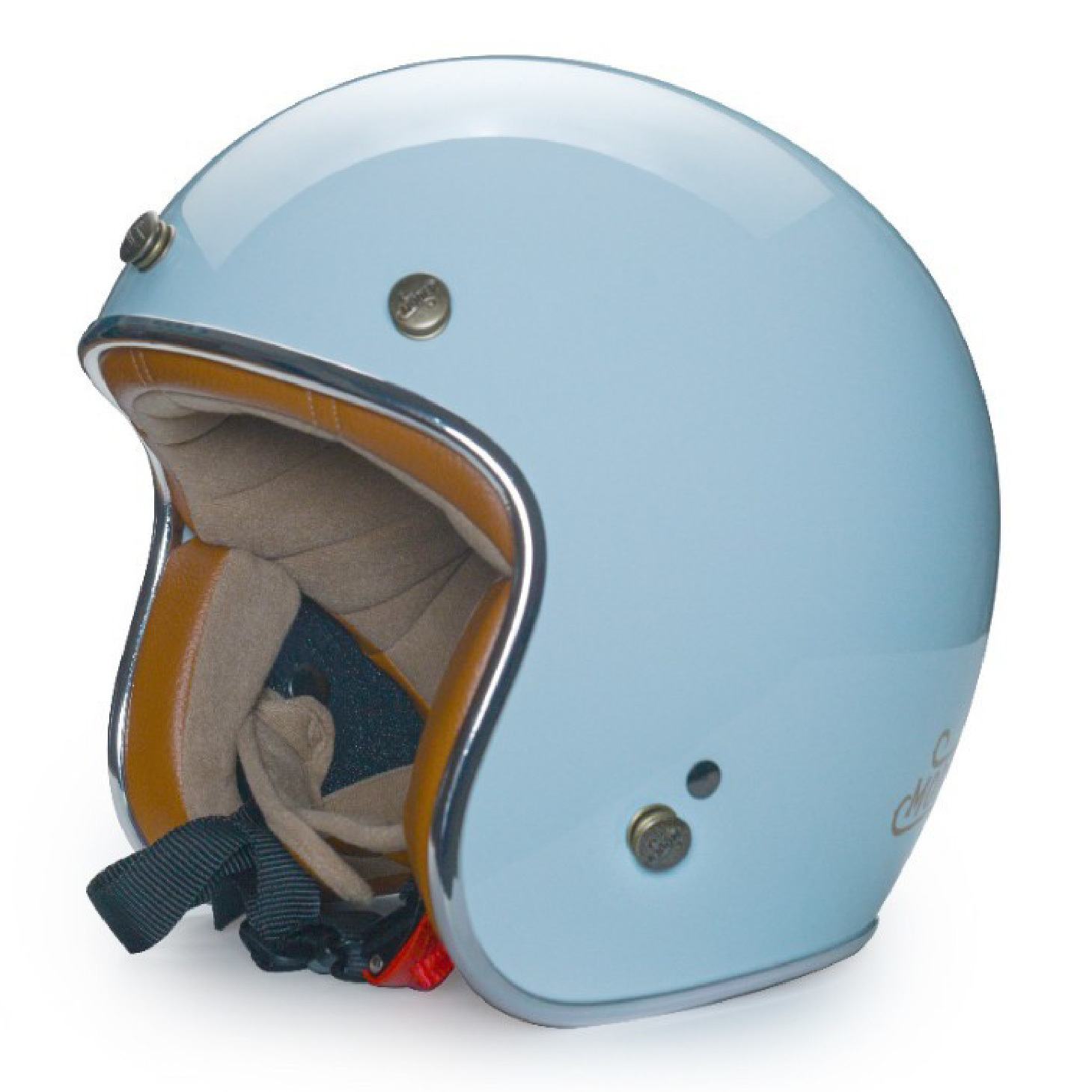 MODER MORENDI 素色 亮光淺水藍 3/4罩 復古帽