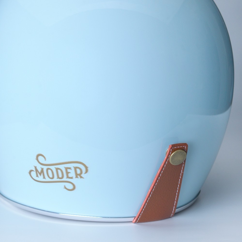 MODER MORENDI 素色 亮光淺水藍 3/4罩 復古帽