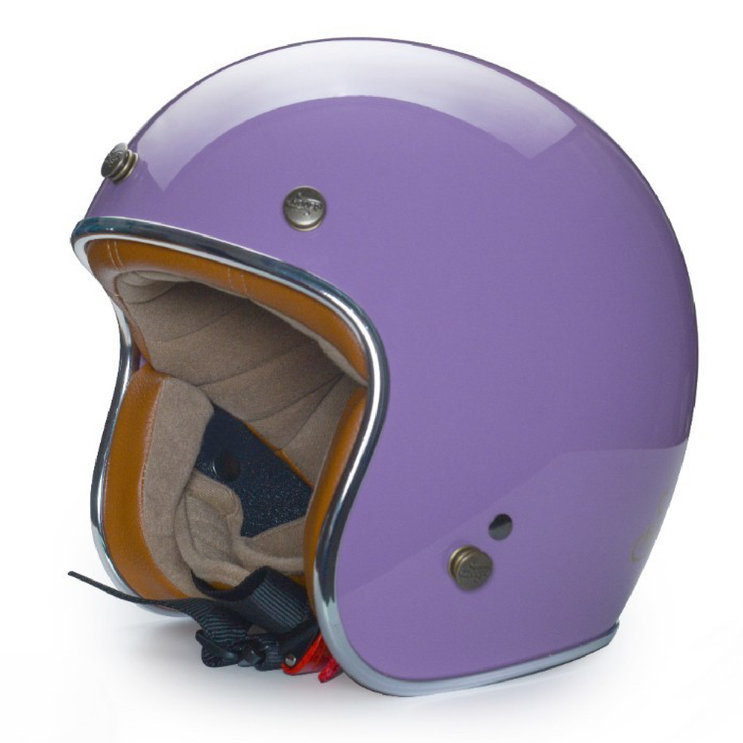 MODER MORENDI 素色 亮光淺灰紫 3/4罩 復古帽