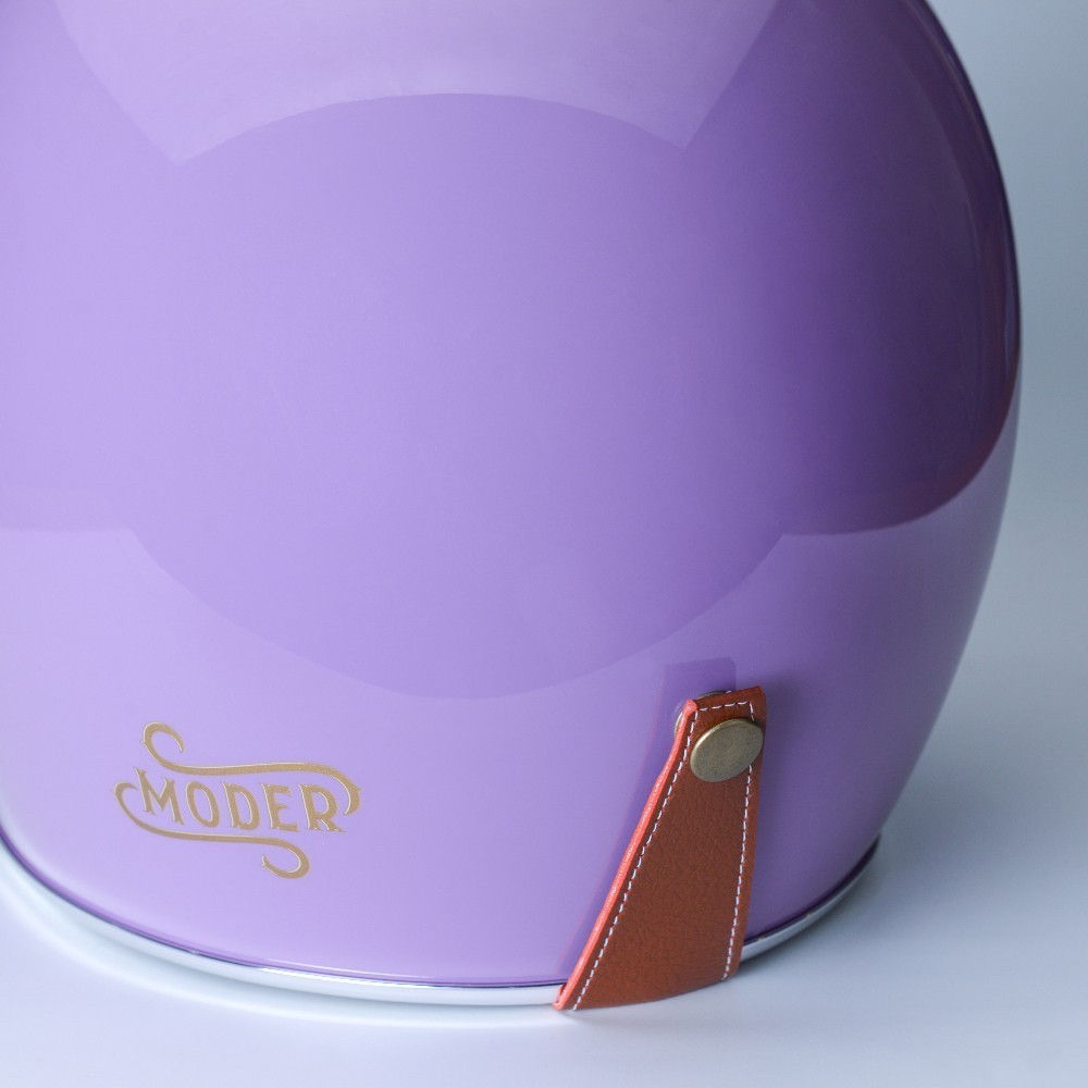 MODER MORENDI 素色 亮光淺灰紫 3/4罩 復古帽