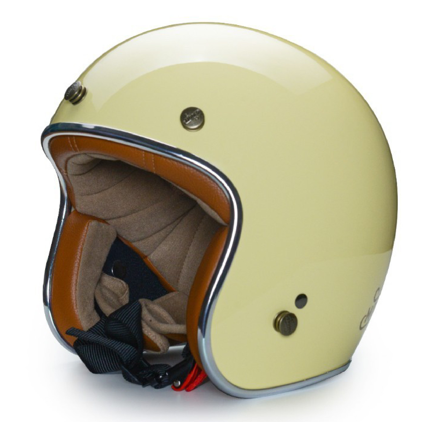 MODER MORENDI 素色 亮光淺鵝黃 3/4罩 復古帽