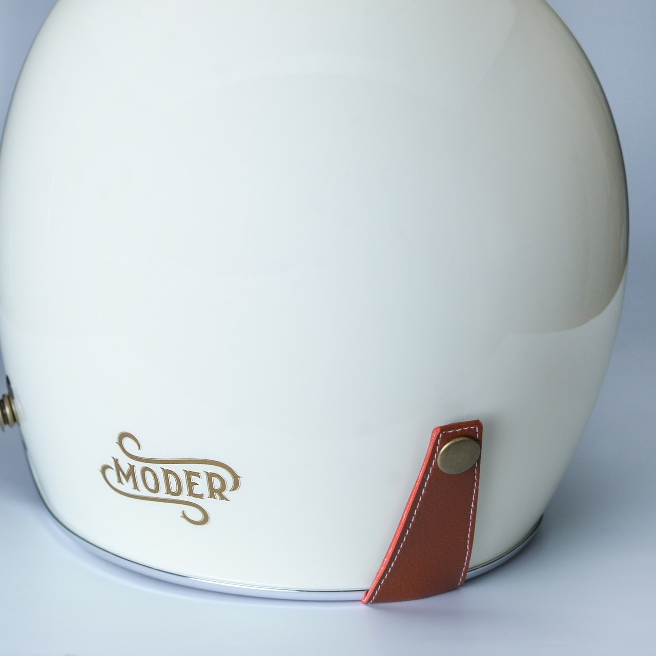 MODER MORENDI 素色 亮光椰奶白 3/4罩 復古帽