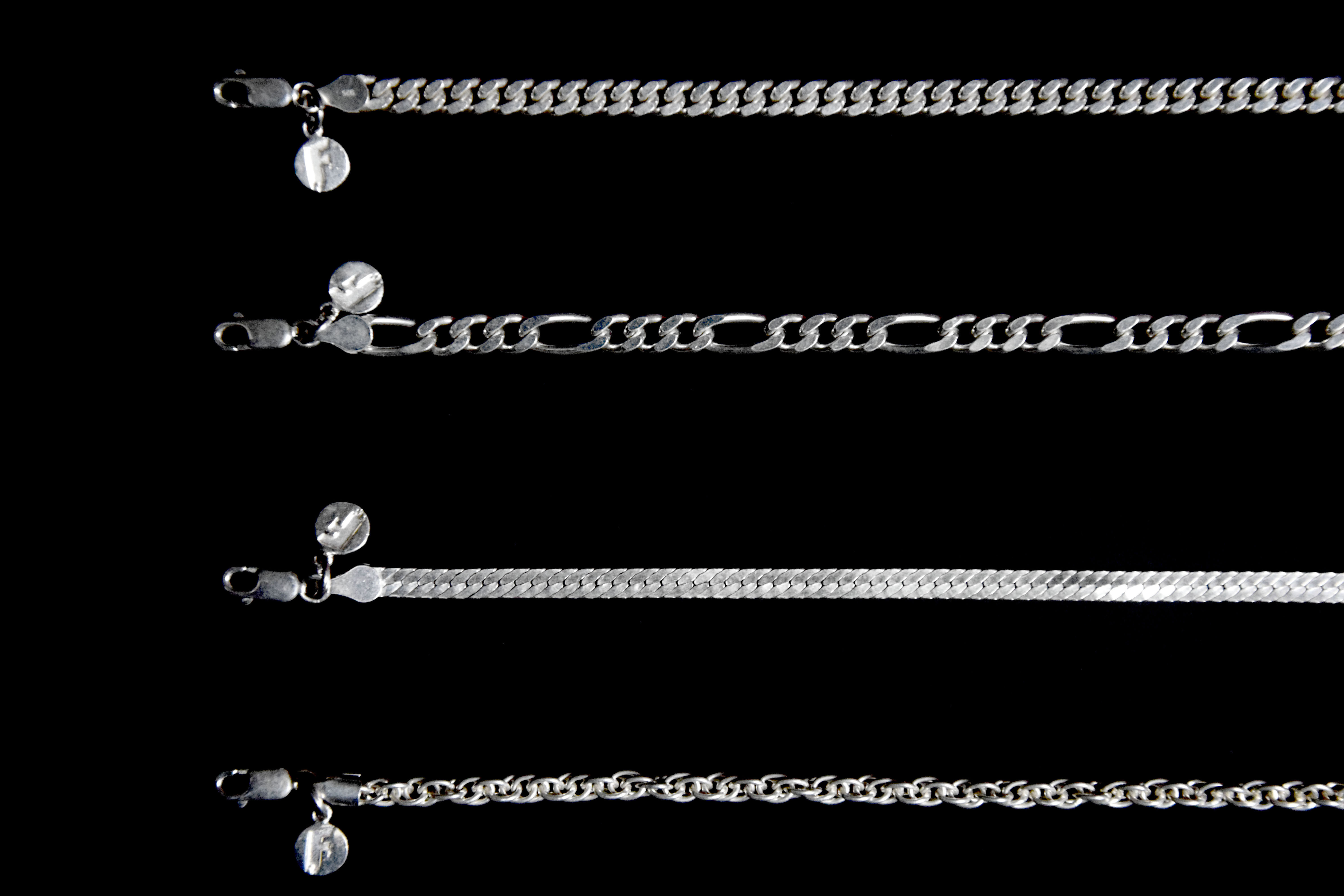 【現貨】The Flame TW Cuban Link Figaro Chain Snake Chain Rope Chain 925 純銀 項鍊 銀飾