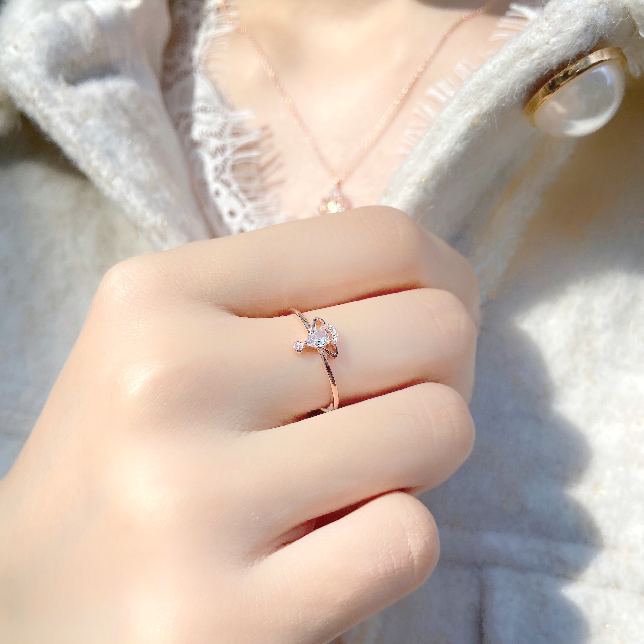 | 925純銀・ 玫瑰金 |  禮服戒指 | RI0223 |