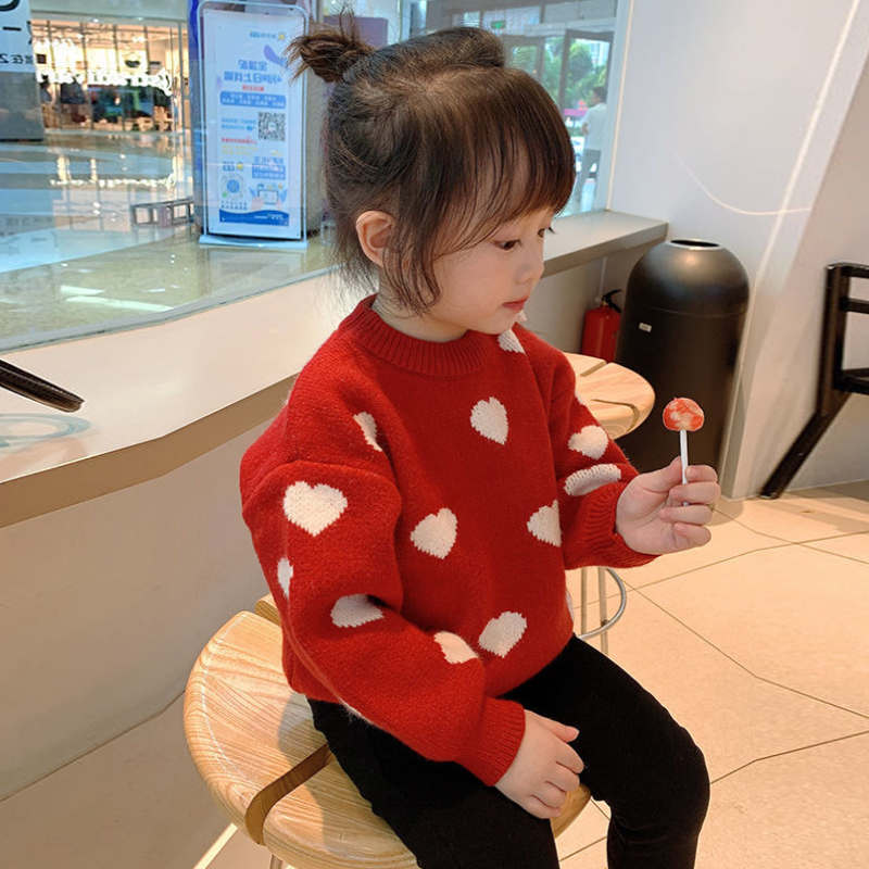 現貨 130cm 滿版愛心針織上衣