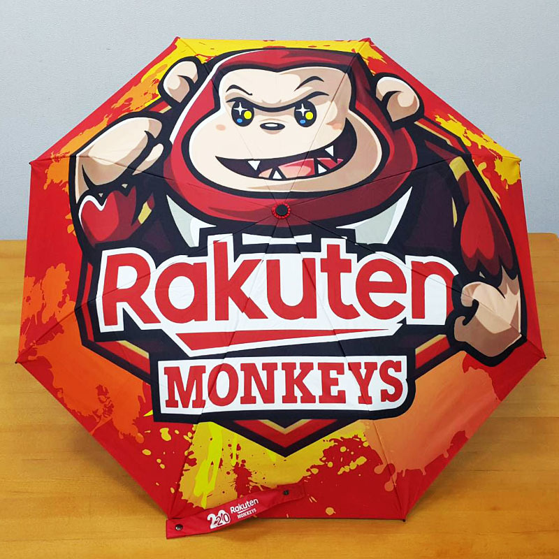 客製球隊品牌商品代工,數碼印刷全遮光黑膠布,三折手開傘