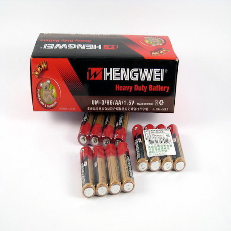 無尾熊3號電池HENGWEI(UM-3/R6/AA/1.5V)玩具專用3號無汞環保碳鋅電池/四入一組