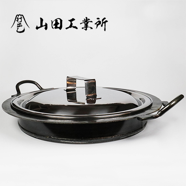山田工業所　餃子鍋　内径33cm 蓋オマケ 山田工業所 鉄製 餃子鍋セット VYE-03 規格：45｜中華調理道具