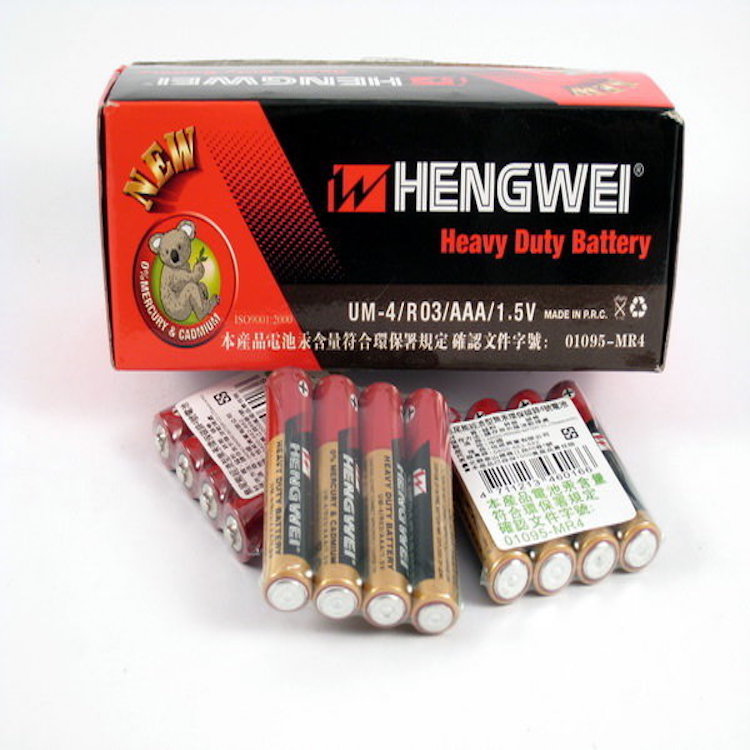 無尾熊4號電池HENGWEI(AA1.5V)玩具專用4號無汞環保碳鋅電池/四入一組