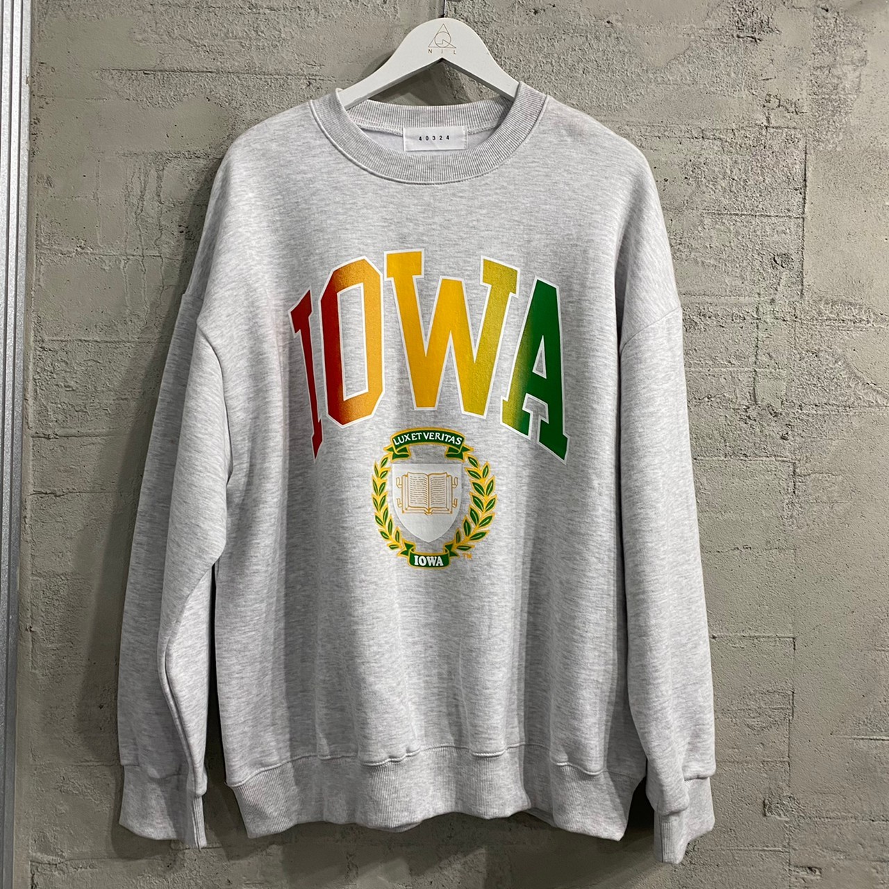 [現貨] 韓國 質感 IOWA 字體 圖像 大學T